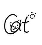 もじ文字ねこ（個別スタンプ：7）
