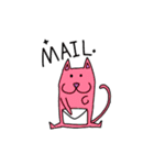 猫と一緒に - Pink（個別スタンプ：4）