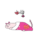 猫と一緒に - Pink（個別スタンプ：7）