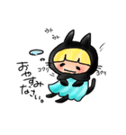 黒猫頭巾ちゃんと愉快な仲間たち（個別スタンプ：3）