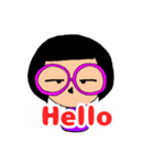 隣の席のメガネの女の子（個別スタンプ：1）