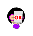 隣の席のメガネの女の子（個別スタンプ：3）