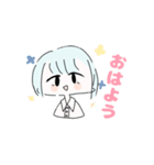シンプル女の子のスタンプ（個別スタンプ：1）