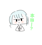 シンプル女の子のスタンプ（個別スタンプ：3）