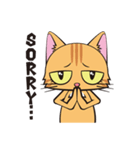 目つきの悪い茶トラ猫（個別スタンプ：7）