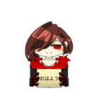 看板で対応するアフェイドちゃん（個別スタンプ：1）