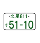 ナンバープレート語呂：北尾（ポケベル風）（個別スタンプ：4）