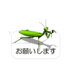 スマホの上のカマキリ（個別スタンプ：1）