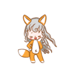 動物の衣装を着た女の子。（個別スタンプ：2）