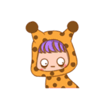 動物の衣装を着た女の子。（個別スタンプ：4）