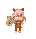 動物の衣装を着た女の子。（個別スタンプ：33）