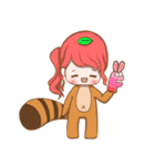 動物の衣装を着た女の子。（個別スタンプ：37）