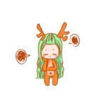 動物の衣装を着た女の子。（個別スタンプ：40）