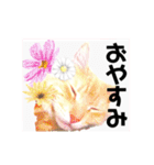 気ままな猫達とお花（個別スタンプ：9）