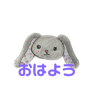 色鉛筆で描いたヌイグルミのうさこ。透過（個別スタンプ：1）