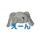 色鉛筆で描いたヌイグルミのうさこ。透過（個別スタンプ：2）