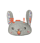 色鉛筆で描いたヌイグルミのうさこ。透過（個別スタンプ：6）
