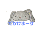色鉛筆で描いたヌイグルミのうさこ。透過（個別スタンプ：8）
