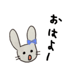 シンプルグレーうさぎ（個別スタンプ：1）