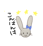 シンプルグレーうさぎ（個別スタンプ：2）