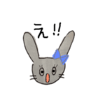 シンプルグレーうさぎ（個別スタンプ：4）