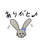 シンプルグレーうさぎ（個別スタンプ：6）