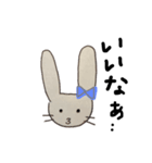 シンプルグレーうさぎ（個別スタンプ：7）