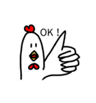 庭には1羽のにわとりがいる。（個別スタンプ：5）