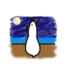 庭には1羽のにわとりがいる。（個別スタンプ：40）