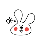 しもぶくれうさぎ。（個別スタンプ：2）