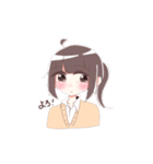 ロングの女の子 1（個別スタンプ：3）
