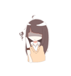 ロングの女の子 1（個別スタンプ：7）