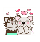 乙女犬ラリ＆マロ［ラブ＆仲良し編］（個別スタンプ：1）