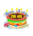 2月☆日付入り☆誕生日ケーキ？でお祝い♪5（個別スタンプ：4）