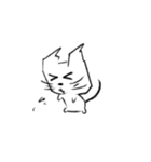 キューブの顔の猫の移動ステッカー（個別スタンプ：15）