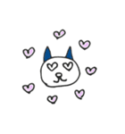 青い耳のネコちゃん（個別スタンプ：10）
