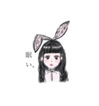 rabbit＆girl♡（個別スタンプ：6）