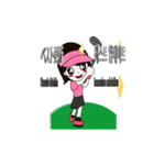 韓国語と日本語を話す、ゴルフ女子2（個別スタンプ：7）