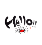 筆文字と白くまくん（個別スタンプ：18）