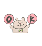 うちわ持ちくまさん（個別スタンプ：6）
