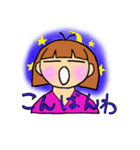 しもぶくれ女子のスタンプ（個別スタンプ：3）