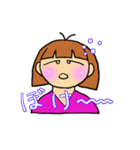 しもぶくれ女子のスタンプ（個別スタンプ：15）