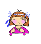しもぶくれ女子のスタンプ（個別スタンプ：18）