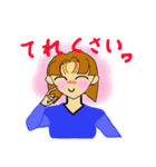 しもぶくれ女子のスタンプ（個別スタンプ：34）