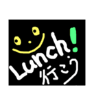 黒ベース！可愛い文字！（個別スタンプ：17）