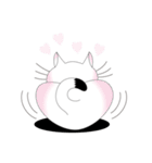 ねことんとん 白猫のリアクション（個別スタンプ：2）