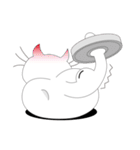 ねことんとん 白猫のリアクション（個別スタンプ：3）