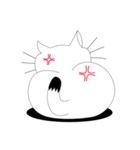 ねことんとん 白猫のリアクション（個別スタンプ：4）