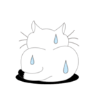 ねことんとん 白猫のリアクション（個別スタンプ：15）