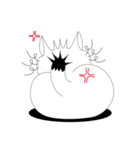 ねことんとん 白猫のリアクション（個別スタンプ：16）